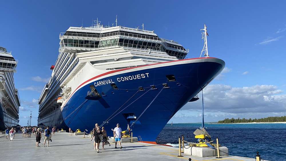 Carnival Conquest docked at Celebration Key