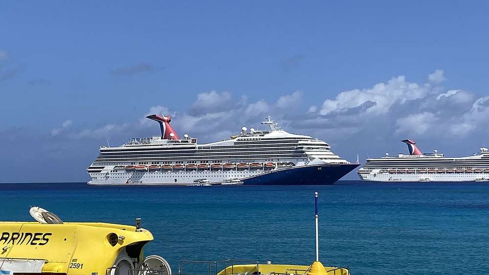 Carnival Sunrise anchored near Grand Cayman