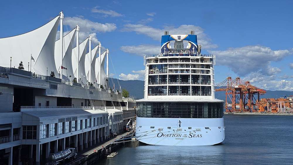 Ovation of the Seas docked at Canada Place in Vancouver